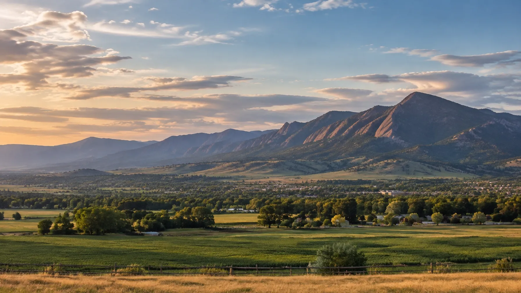 The Flatirons and Front Range landscape in Boulder County, Colorado
